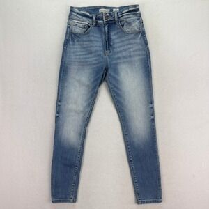Kancan Kurvy Ultra High Rise Ankle Skinny Jeans Light Wash Women's Size 28